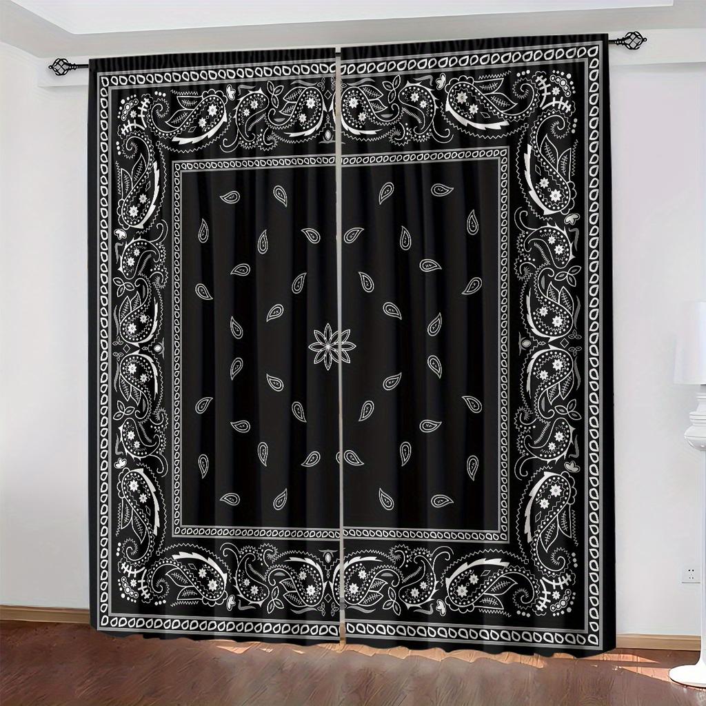 Light Filtering Two Pieces Made Polyester Material Featuring High Definition Digital Printing Patterns These Curtain Vintage Of Washable