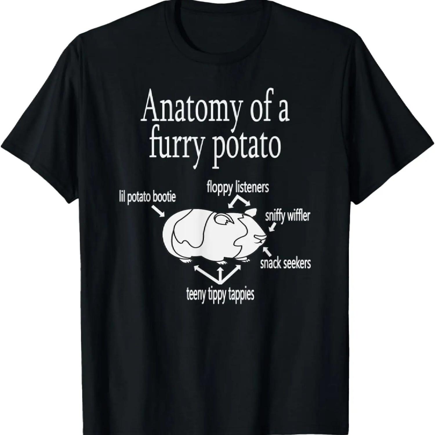 Anatomy of a furry potato _ Guinea Pig T-Shirt S чёрный