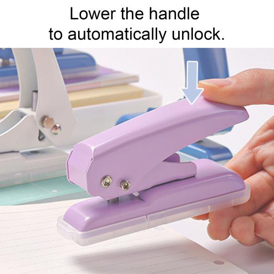 Single Hole Punch 40 Sheets Capacity Hole Puncher Adjustable Punch Position for Paper Cards Leather Precise Alignment Hole Punch for Home Office