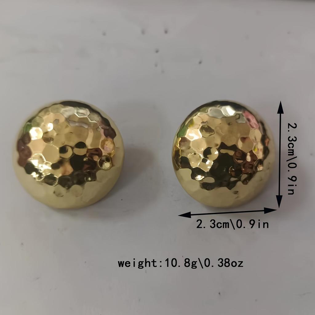 Glamourösa Örhängen med Guldton Trendiga Grova Kulor med Texturerad Oregelbunden Yta Perfekta för Vardagsbruk Fester Och Casual Dejter