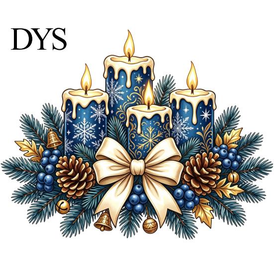 Festive Window Art Christmas Candle Static Glass Stickers, Removable Cling with Bow Pinecone And Pine Transparent Holiday Pattern Stickers Branch