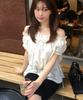 Hauseuobeupondeu Ruffled String Off Shoulder Blouse Ivory
