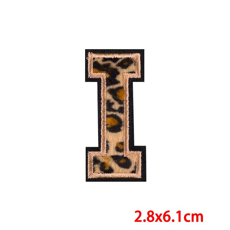 Leopard Print Letters Patch Iron On Patches For Clothing DIY Brand Name Patches On Clothes Fusible Patch For Clothes Stickers