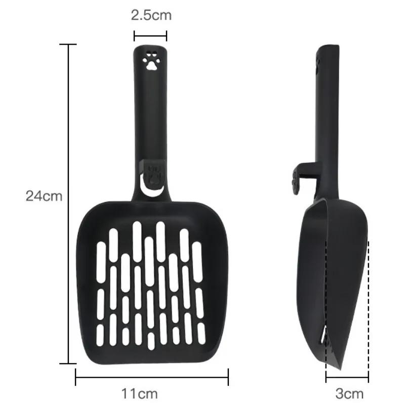 Cat Litter Scoop Plastic Cats Litter Shovel Long Handle Scoops for Cats Toilet Cleaning Hangingable Cat Sand Scoop Pet Supplies