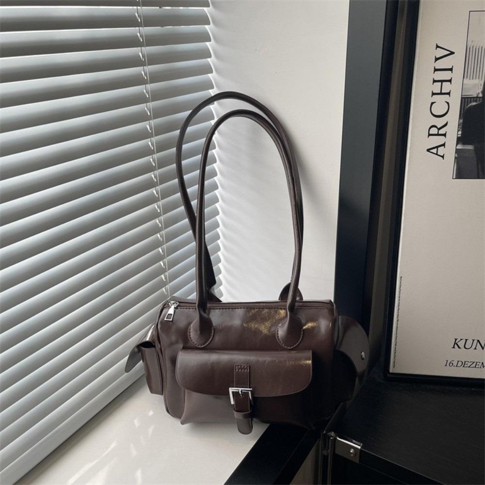 New PU Shoulder Bag Large Capacity Retro Style Women Bag Portable Underarm Bag Women Fashion
