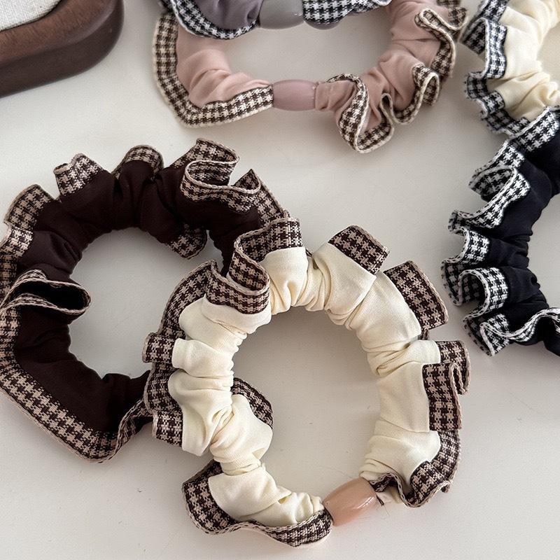 7Pcs 2026 New Korean Version Coffee Colored Lace Headband Women Sweet Maruko Head Rope Love Girl Versatile Hair Accessories