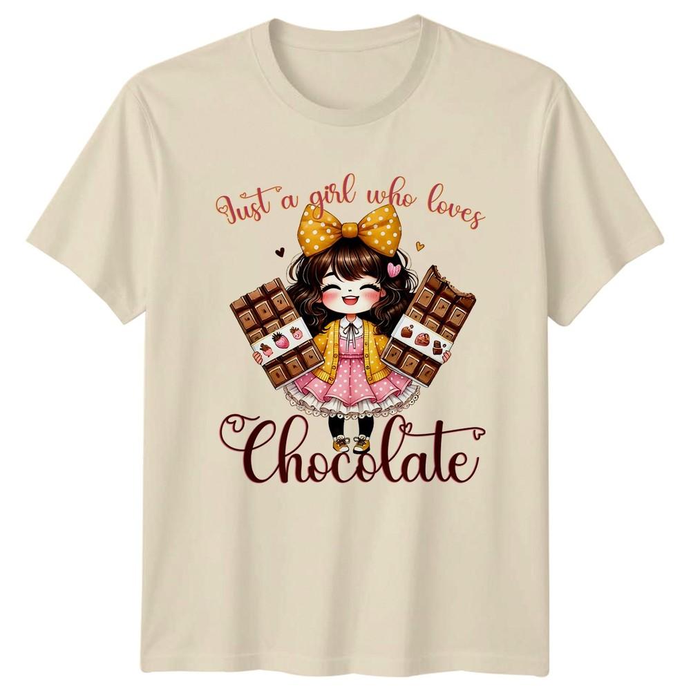 Just A Girl Who Loves Unisexs TShirt Chocolate Lover Food Birthday Gift For Her