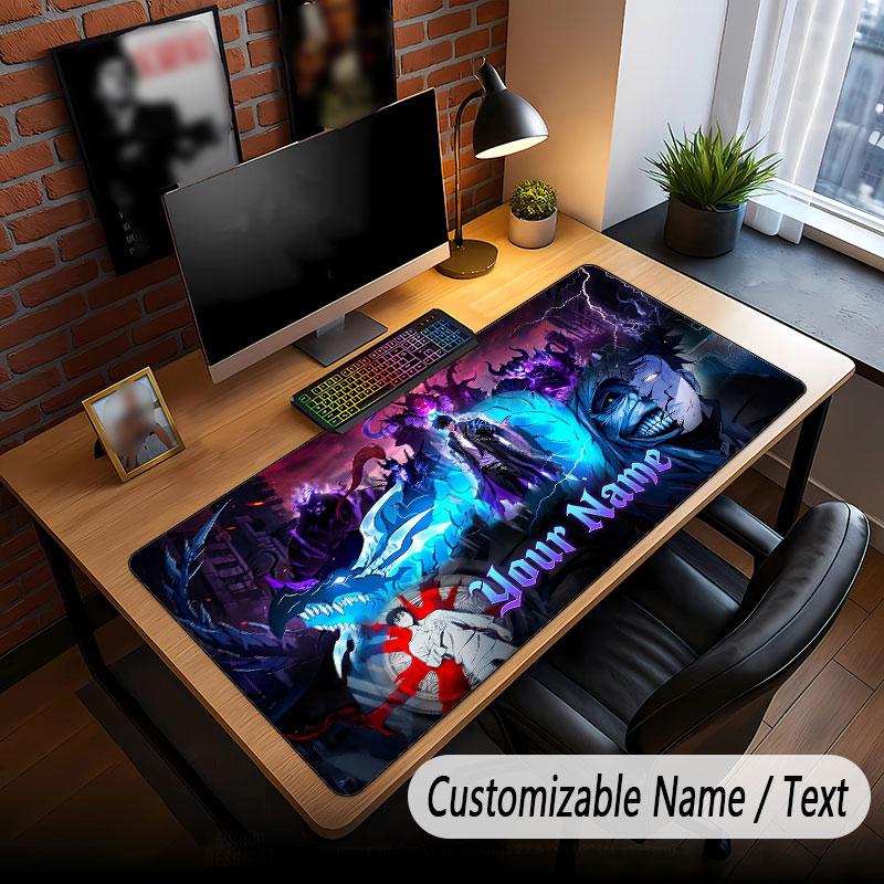 Custom Name Extended Mouse Pad,Solo Leveling Gaming Desk Mat For Home Office Desktop Decor