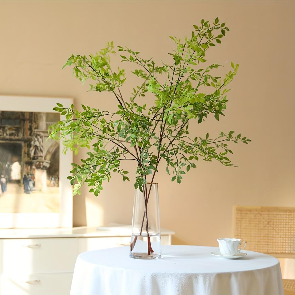 Artificial Green Nandina, Artificial Green Stems, Artificial Branches, Leaves, And Floral Arrangements for Vases, Bouquets, And Wedding Decorations.