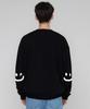 GRAVER [Unisex] Elbow Smile Drawing Sweatshirt_Black/White Logo