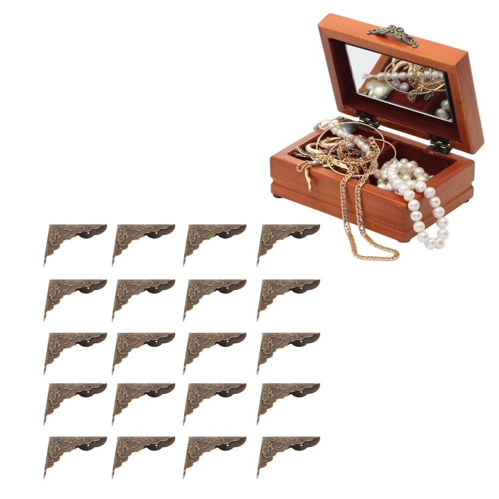 40pcs Iron Box Corner Protectors Bronze Furniture Corner Guard Corner Protectors  Wooden Chest
