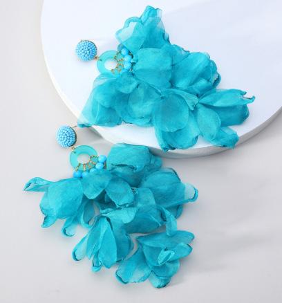 Large Hanging Lace Flower Earrings Women 2023 Trend Hanging Luxury Design Lace Cotton Petals Fairy Elegant Jewelry Accessories
