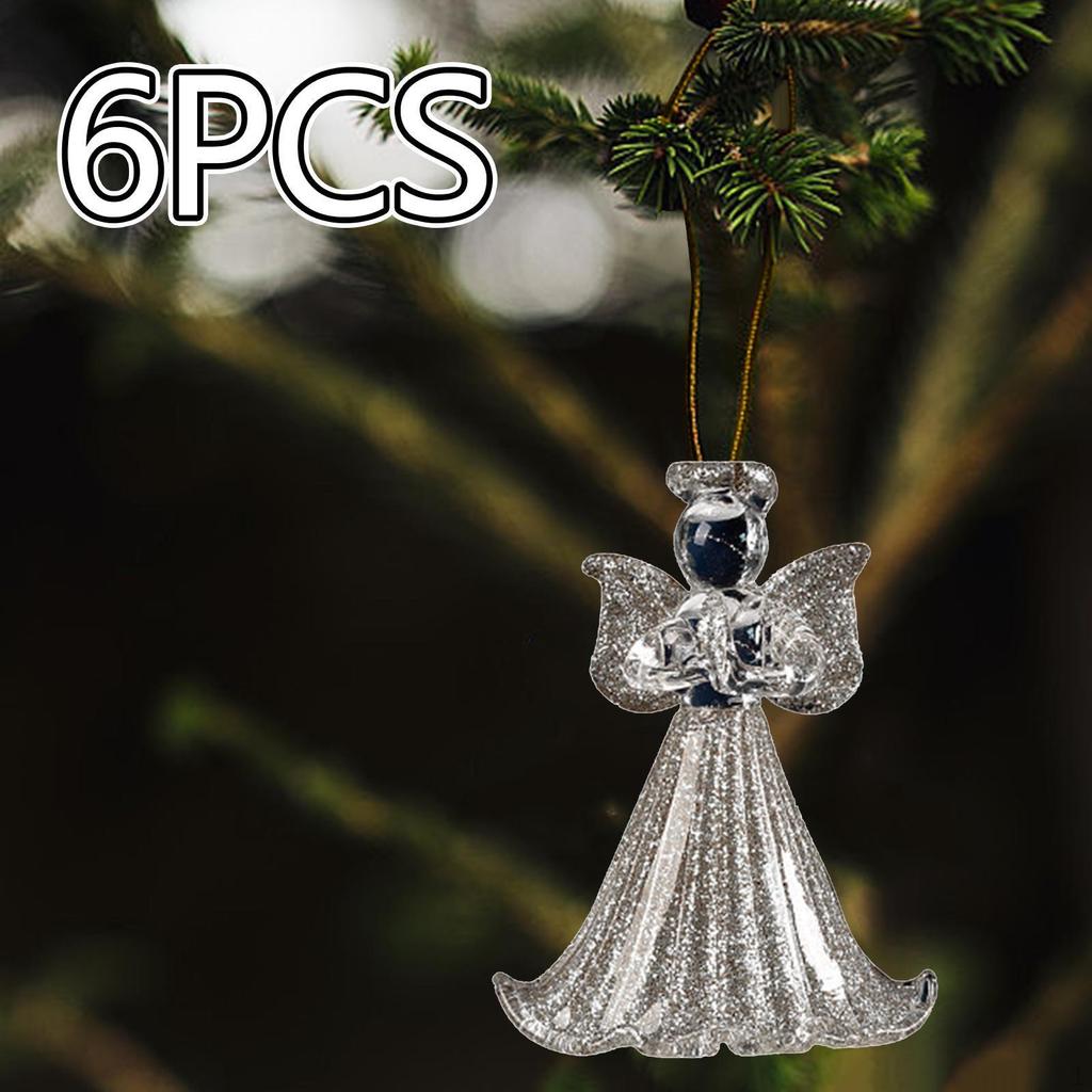 6 Pieces Christmas Tree Hanging Decorations Dorm Office Indoor Winter Xmas Pendants
