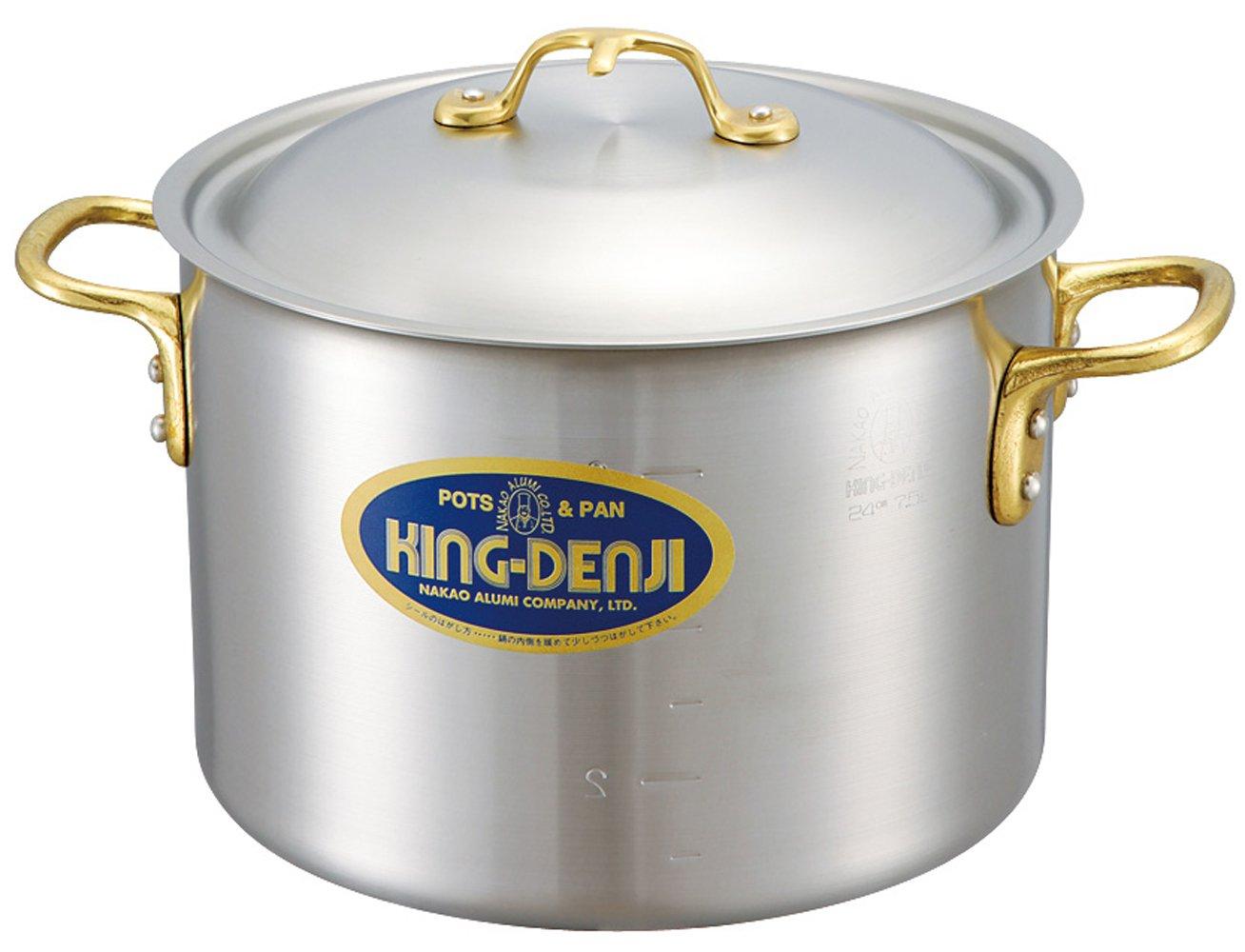 

Nakao Aluminum Manufacturing King Denji Half-Cylindrical Pot (with Measuring Scale) 27cm