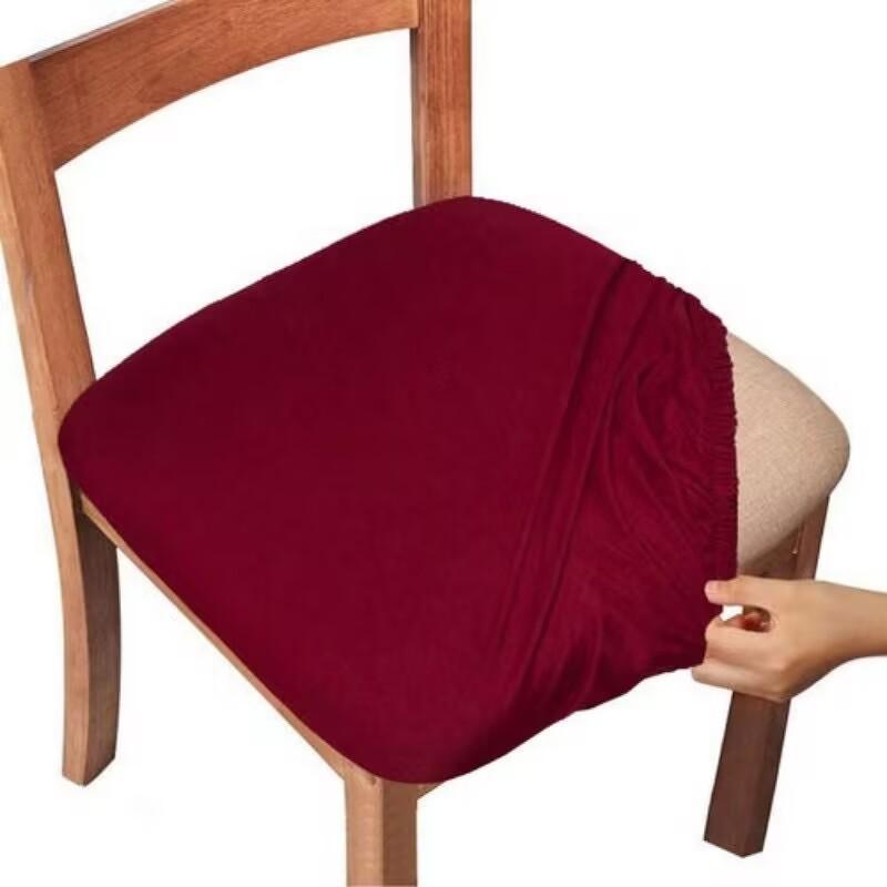 1PC Stretch Elastic Dining Room Chair Seat Covers Removable Washable Chair Seat Cover Protector Cushion Slipcover