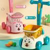 Kids Shopping Cart Trolley Play Set with Food Fruit Vegetables Accessories Play House Educational Toy Simulation Gifts for Girls