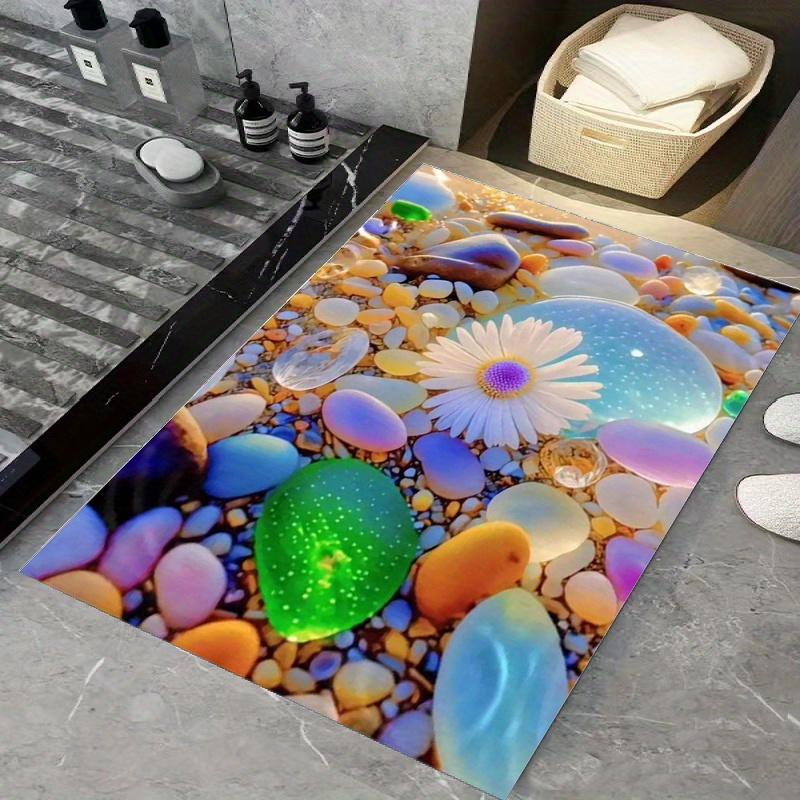 Colorful Cobblestone Bath Super Absorbent Shower Doormats Diatom Non Slip Entrance Rugs Diatom Mud Carpet for Home Bedroom Decor