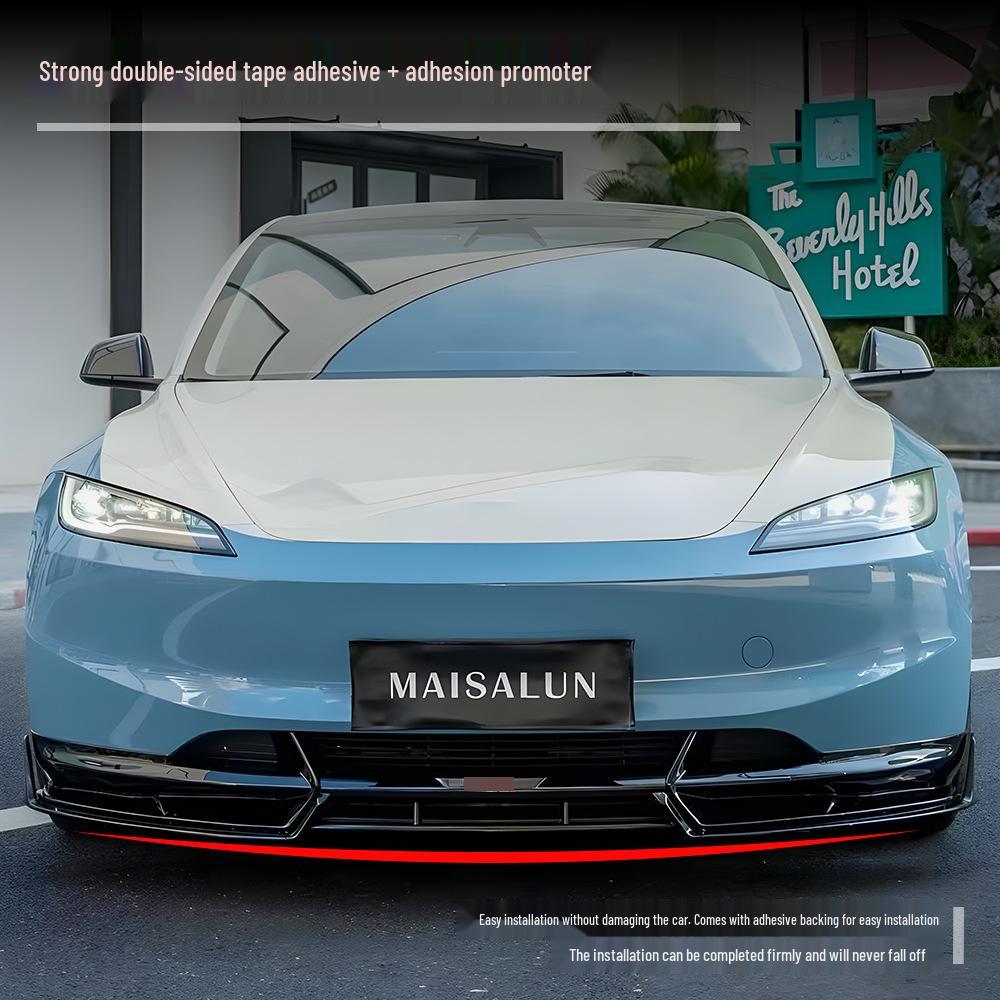 Glossy Black Front Lip for 2024+ Tesla Model 3 Fighter Edition, High Quality.