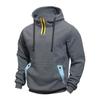 Men's, Loose-fitting, Sweatshirts, Fleece Sweatshirts, Lapels, Hoodies, Casual, Patchwork Sweatshirts, Hooded Jackets