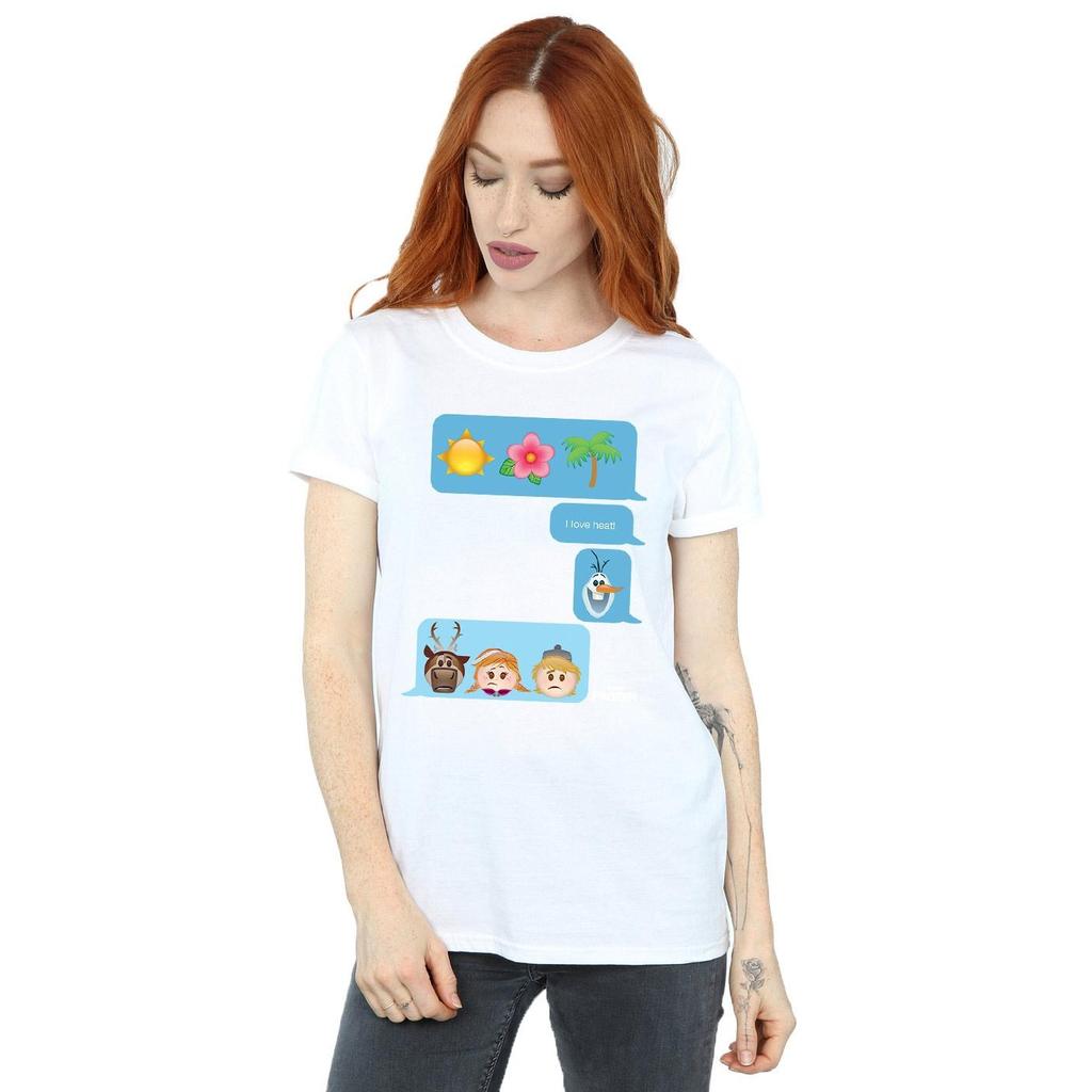 Disney Womens/Ladies Frozen I Love Heat Cotton Boyfriend T-Shirt