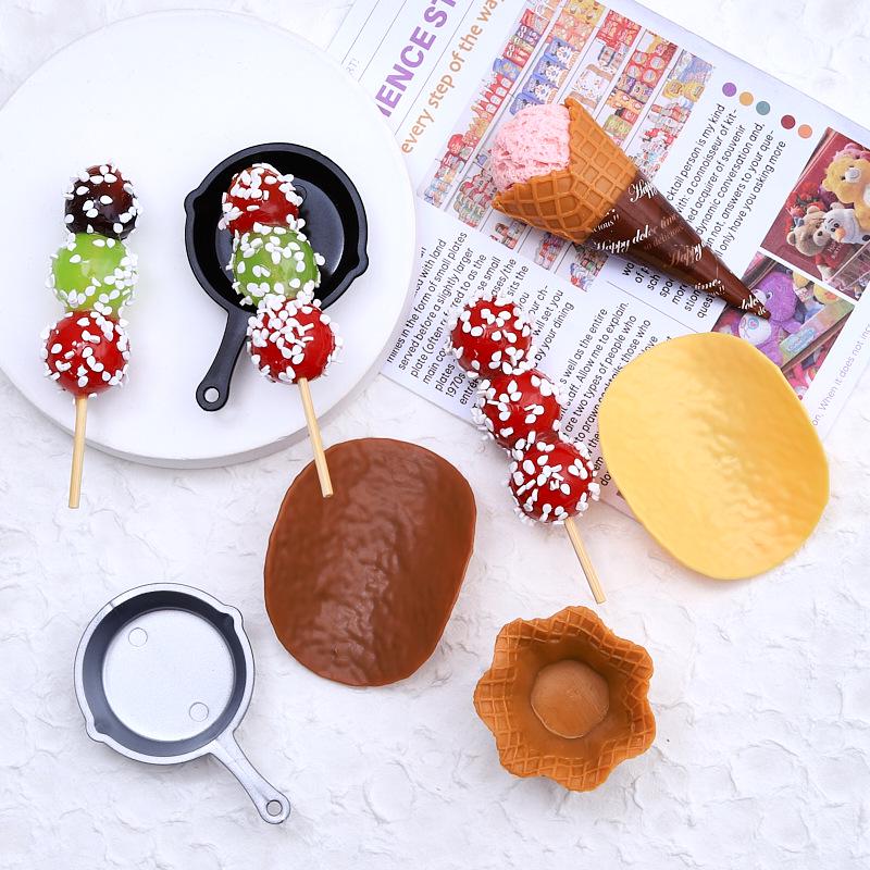 Edible Toy Cream Glue for DIY Tanghulu Ornament with Frying Pan - Dollhouse Kitchen Display Accessory
