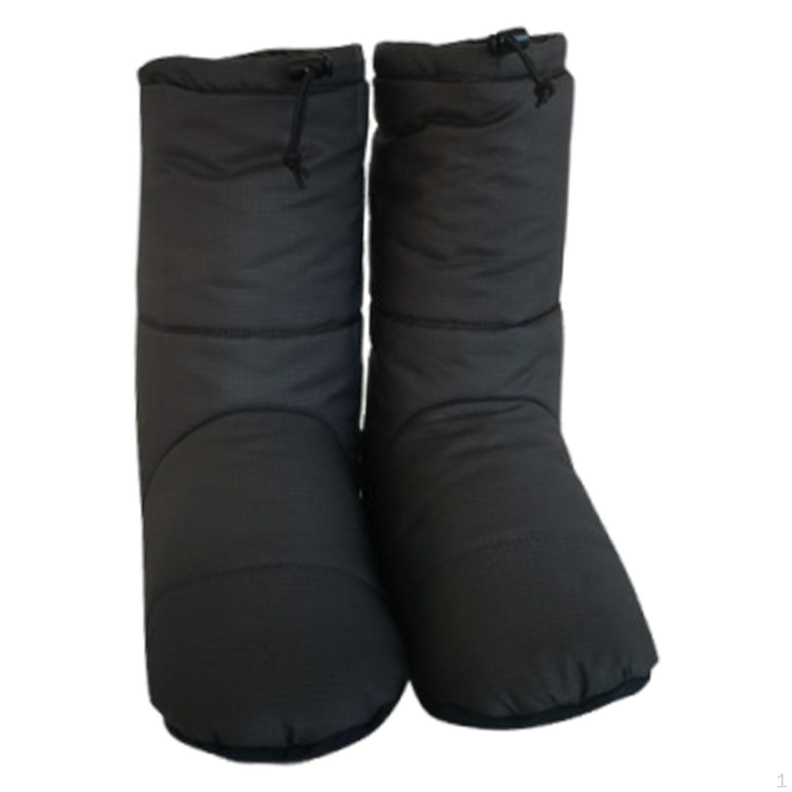 

Booties Warm Socks Portable Slipper Boots with Storage Bag ,for Men Women for Tent Outdoor Camping Dark Gray L