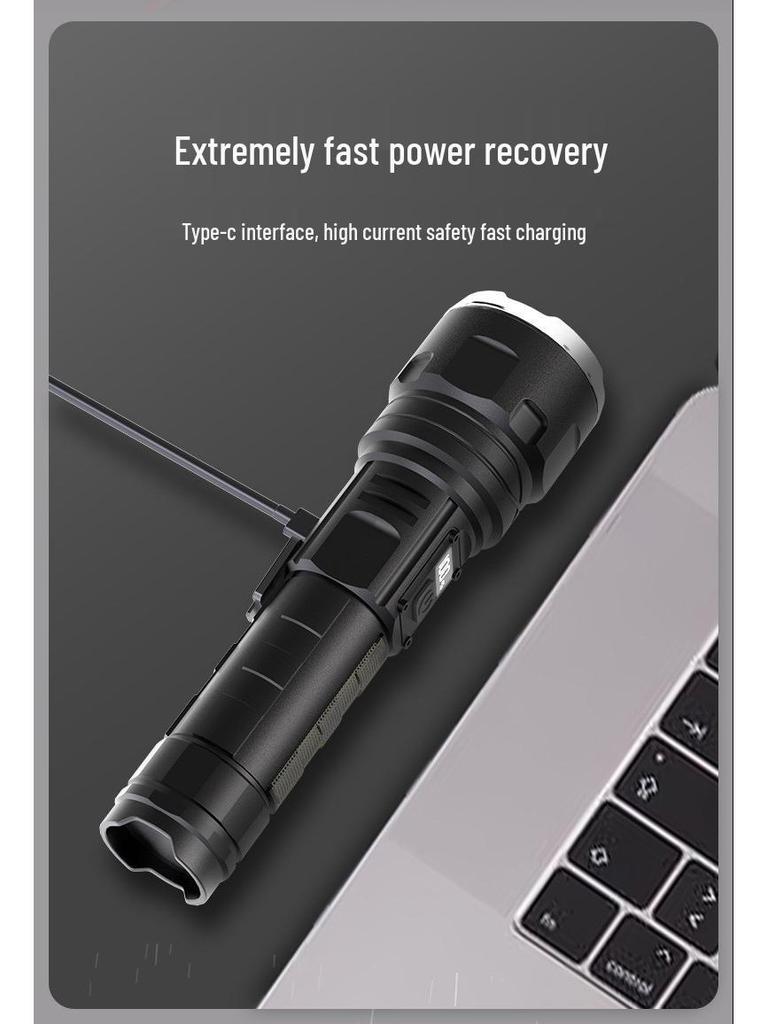 Cross-border Rechargeable Flashlight with Super Bright Technology and Long-lasting Battery for Emergency Lighting
