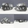 Cintura Unisex Y2K Teschio Strass con Borchie e Decorazioni Effetto Pelle di Serpente