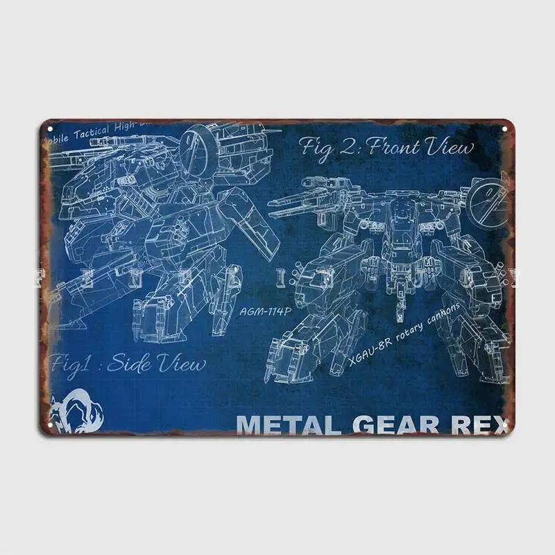 Metal Gear Rex Poster Metallschild Wand Pub Wohnzimmer Dekoration Malerei Dekor Blechschild Poster