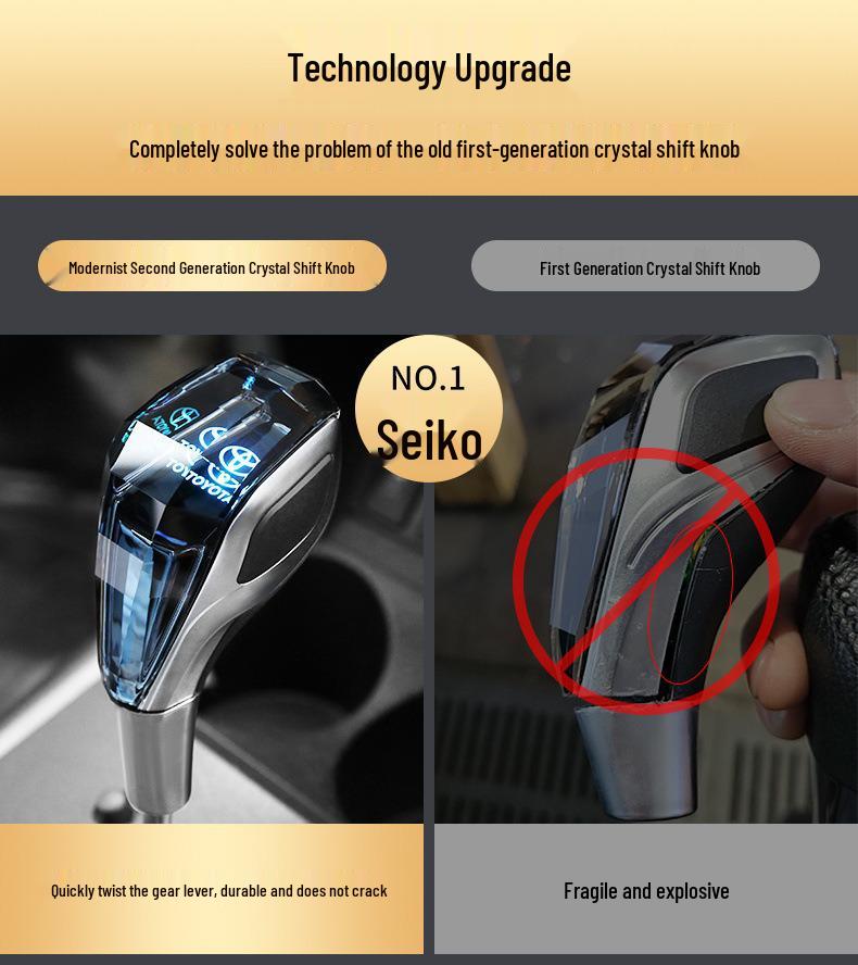 Crystal LED Gear Shift Knob for Toyota, Nissan, Volkswagen Automatic Cars