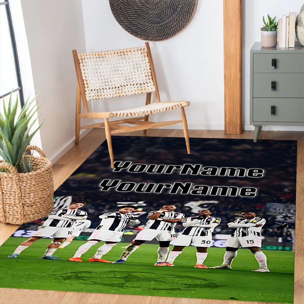 Juventus Customized Name Area Rug Perfect for Study Room Playrooms Kitchen Decorate Room Antislip Carpet Office Home Decor