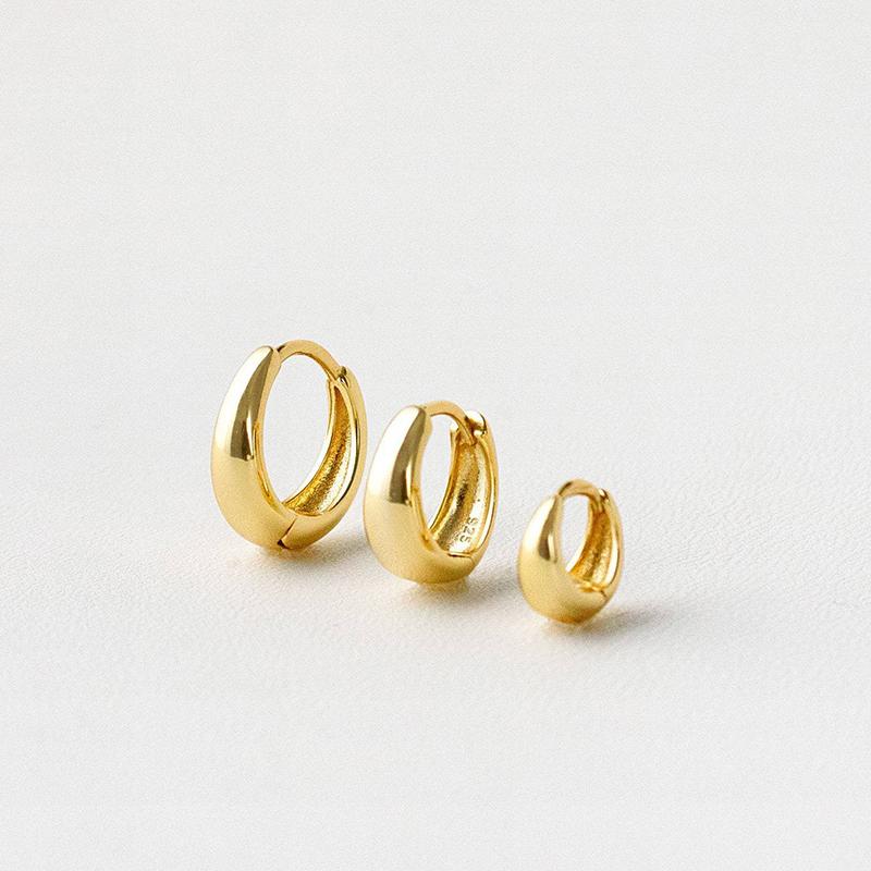 Stainless Steel 1 Pair Minimalist Huggie Hoop Earrings For Women Gold Color Tiny Round Circle 6/10/12mm Punk Unisex Rock Earring