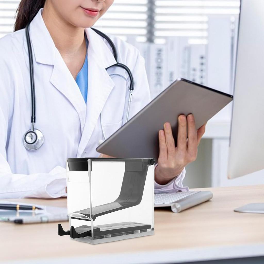 Cotton Roll Dispenser Press Type Cotton Roll Holder Organizer Cotton Roll Divider Cotton Roll Storage Box with Nonslip Base for Home Black