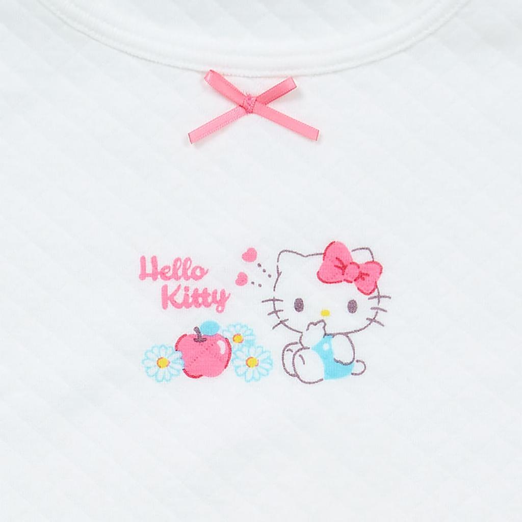 Sanrio Quilted Short Sleeve Undershirt Set Hello with Name 2 225894 Kids' (2 Pieces), Kitty, 120cm, Cotton, Tags, Patterns,