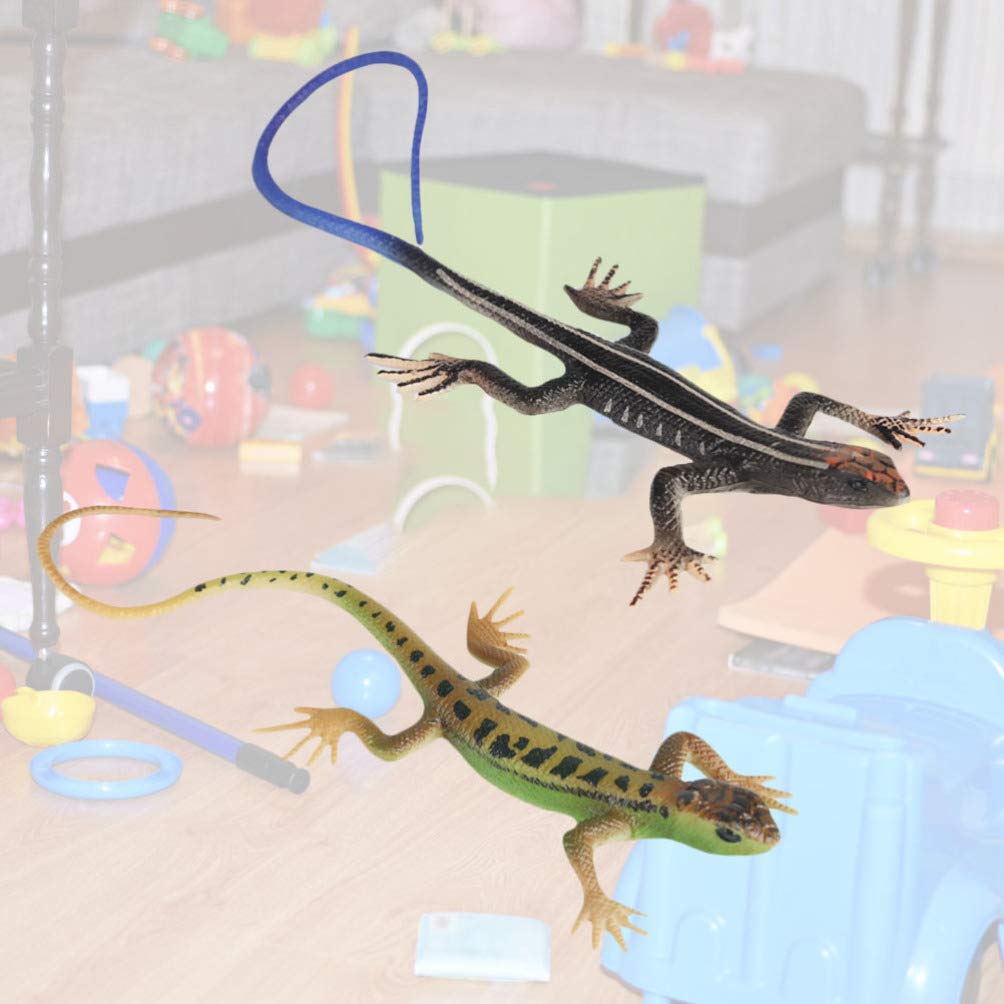 POPETPOP Kunstig øgleleke Øgle Lekeutstyr Pedagogisk Modellleke Actionfigur Øgleleke Skapning Barn Gave 2 Stykker