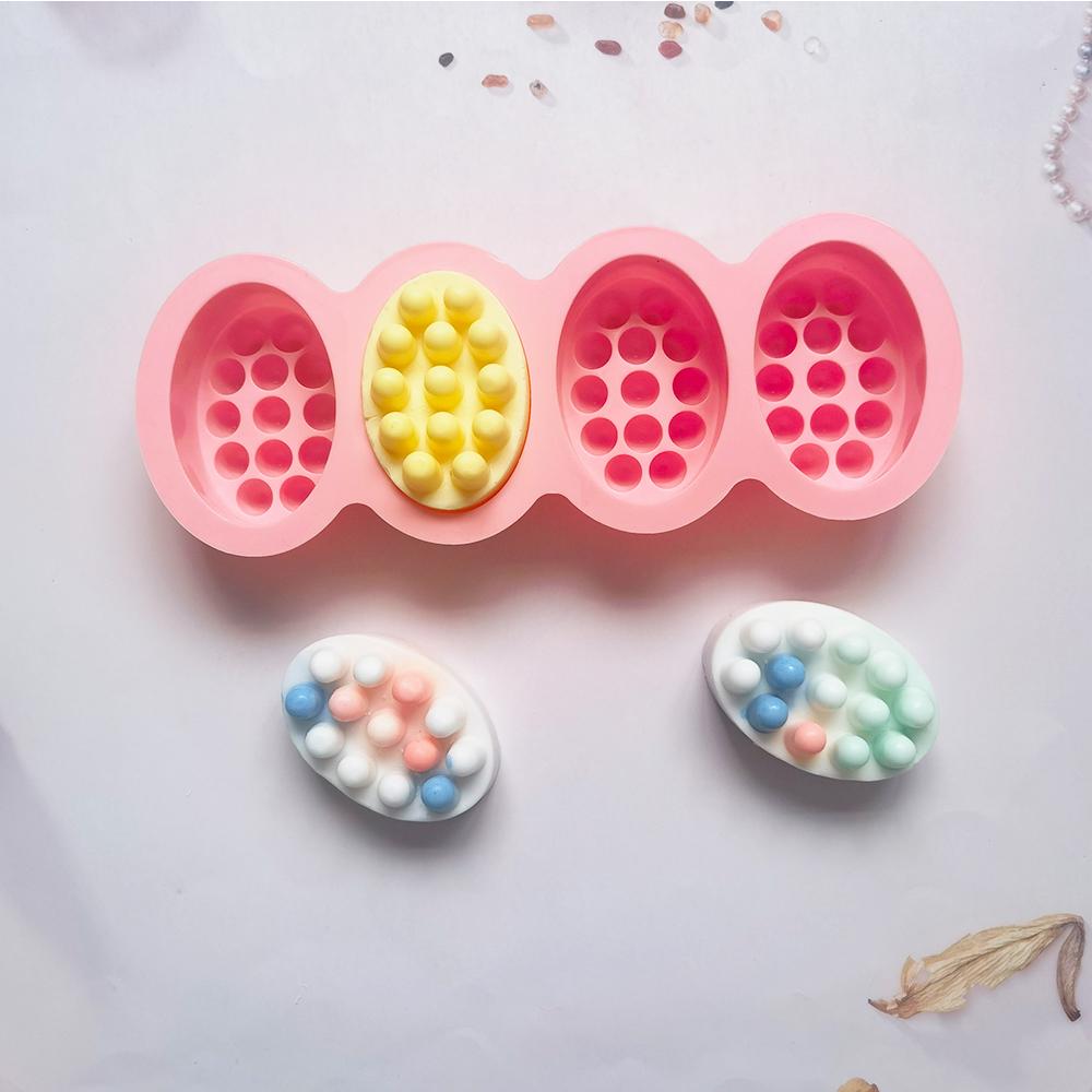 1ks 3D silikonová forma na mýdlo Masážní forma na masážní terapii Nástroj na výrobu mýdla Příslušenství na výrobu mýdel pro oválné lázně