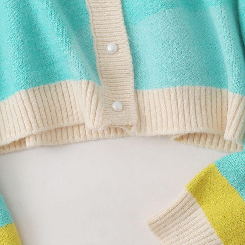 Cardigan Sweater Fall and Winter New Foreign Trade Women's Clothing Lapel Single Breasted Long Sleeves Contrast Color Jacquard Pattern Sweater 26130