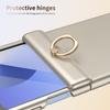Custodia protettiva con anello kickstand e cerniera in PC, effetto pelle, per Samsung Galaxy Z Flip 8 7 FE 6 5 con Pellicola Protettiva Schermo in Vetro Temperato