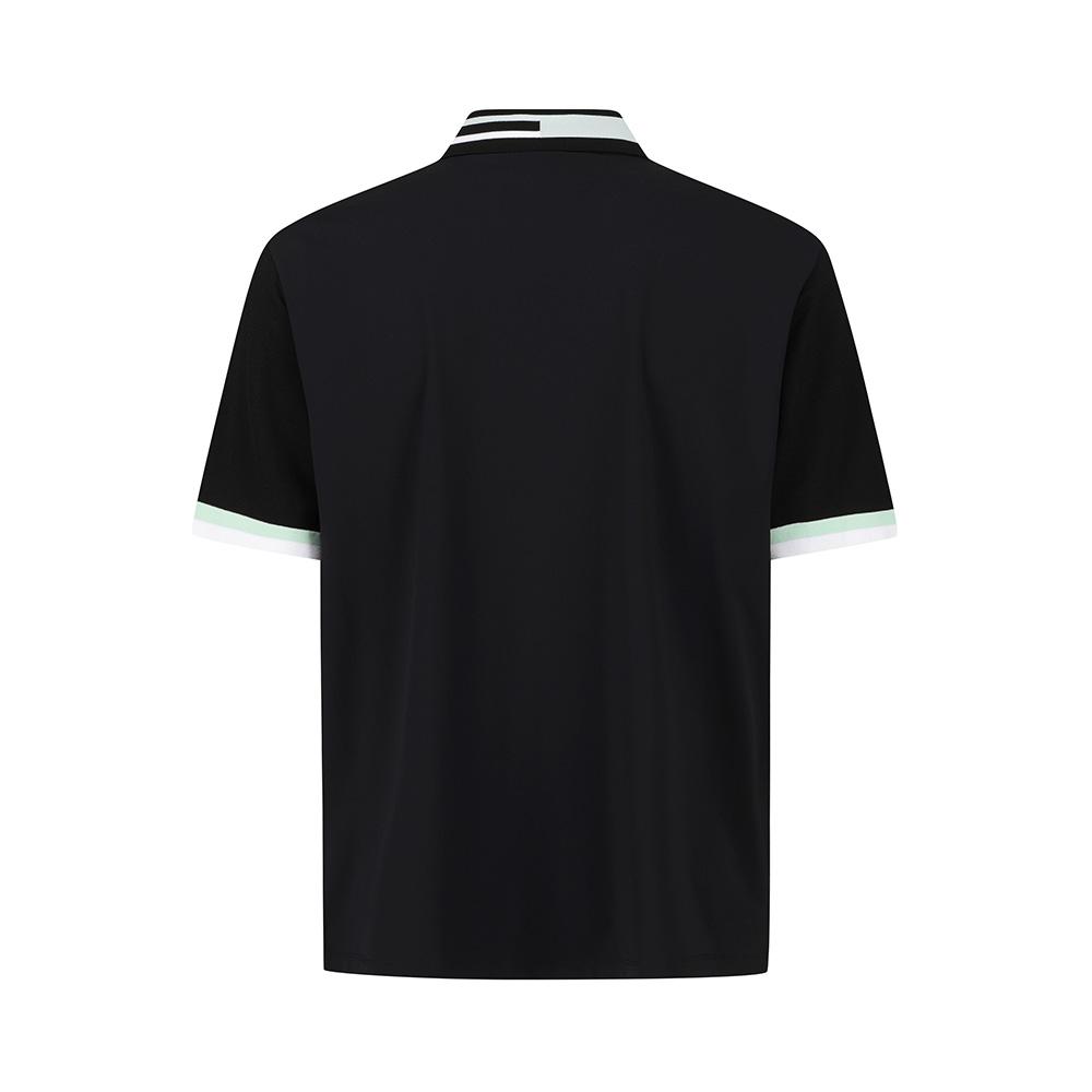 MALBON GOLF Back Tricot Hybrid Knit Polo Black (Man)