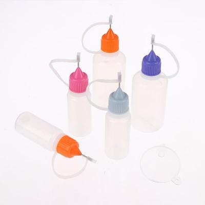 Clear Plastic Needle Tip Squeeze Bottles 1 Set with Lids Multi-Use for Craft Glue Kitchen Liquid Storage