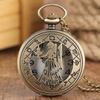 12 Constellation Astrology Zodiac Retro Pocket Watch Bronze Necklace Pendant Mens Women Hollow Flip Cover Quartz Christmas Gifts