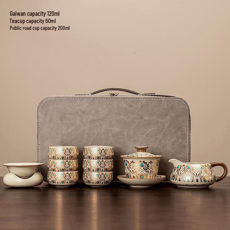 Dunhuang Ru Kiln Travel Tea Set with Gaiwan
