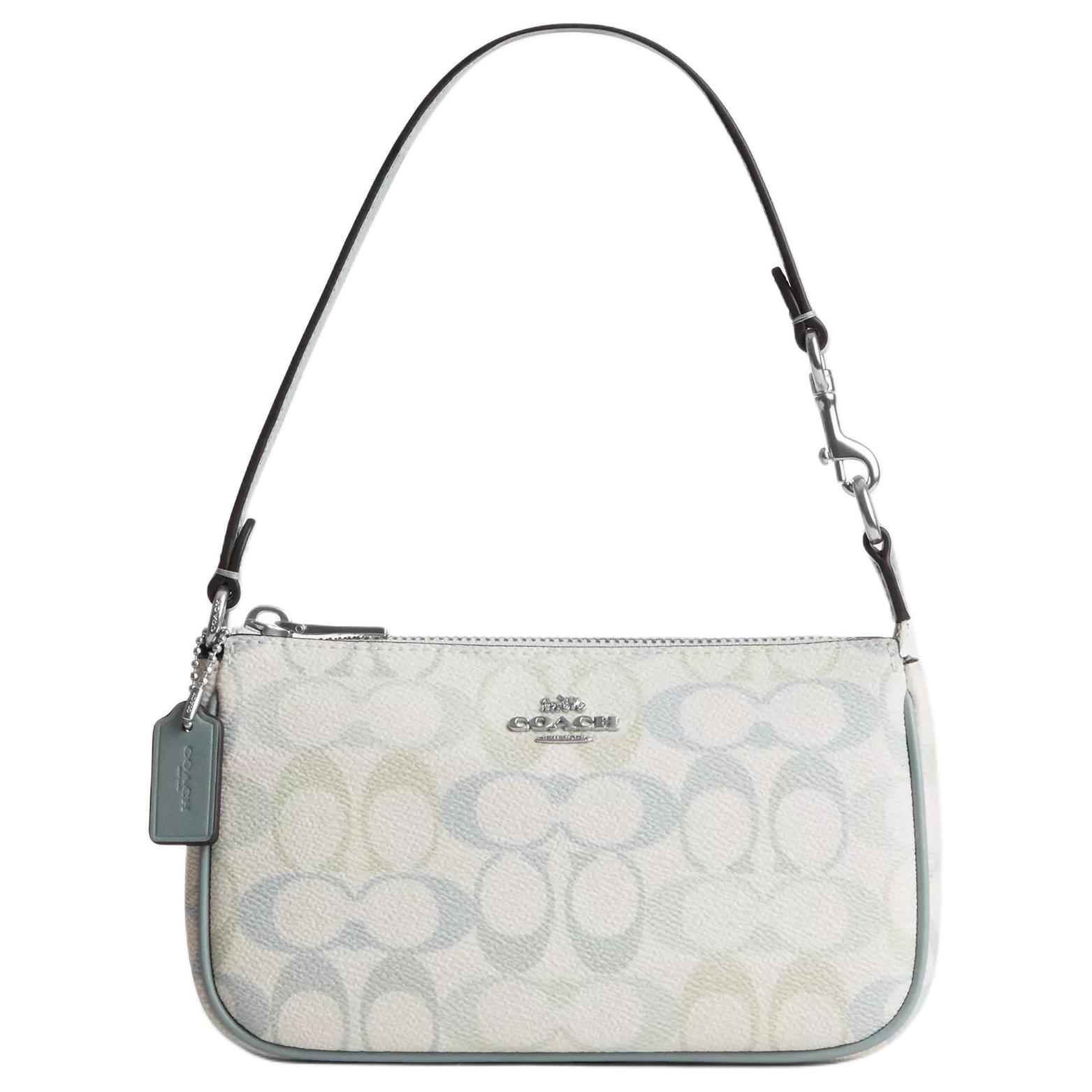 Coach Women's White Nolita 19 Logo Print Coated Canvas Shoulder Bag Small Shoulder Bag Cdw29-Svyua