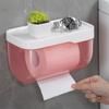 3 Colors Bathroom Toilet Paper Towel Holder Wall Mount Plastic WC Toilet Paper Holder with Storage Shelf Rack Paper Storage Box