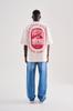 Machinist Men's Oversized T-shirt with Embroidery and Floral Print – Light Pink S