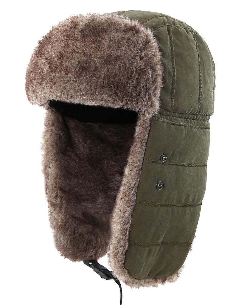 Conectaile Outdoor Unisex Winter Warm Pilot Cap with Ear Windproof Trapper Hat with Mask Flaps, (Army Green)