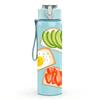 1PC Toast Egg Breakfast Print 750ml Color Plastic Sports Water Bottle Leakproof Flip Straw Lid Suitable for Sports Office Home Use