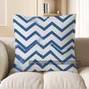 Home Decor Blue And White Geometric Pattern Throw Pillow Pattern Cushion Cover Suitable For Sofa Bedroom Car Pillow Cover