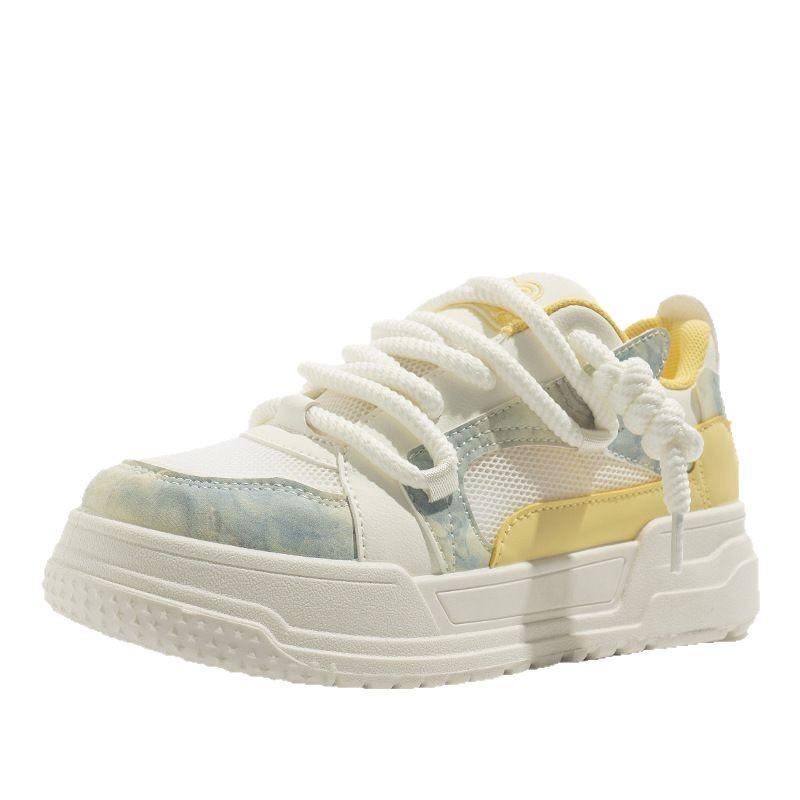 22 summer new mesh round head thick sole tide niche design board shoes sports shoes single shoes