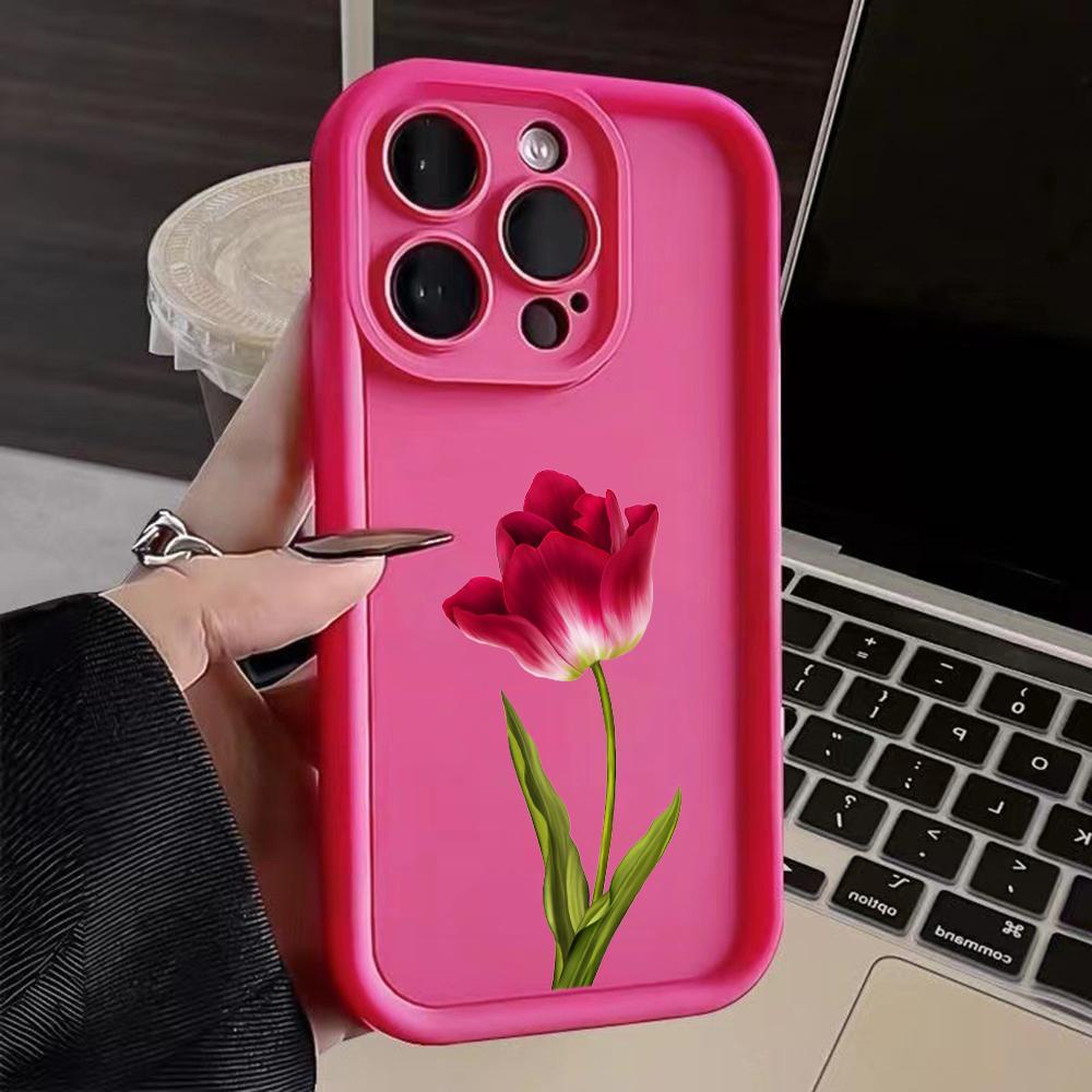 

LZ16 цветочный силиконовый чехол для телефона iPhone 11 13 14 15 16 Pro Max 7 8 16 Plus 12 mini XS Max XR противоударный задний чехол for iPhone 16 Pro Max